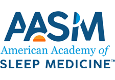 The image features a logo with text that reads  ASMI  at the top, followed by the acronym  American Sleep Medicine Association  below it, and then  SLEEP MEDICINE  in bold letters beneath the acronym. The logo includes a graphic element resembling a stylized tree or plant on the left side, with blue and orange colors.